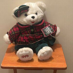Dandee Snowflake Teddy 1999 Girl Velvet Flannel Christmas Holiday 22”